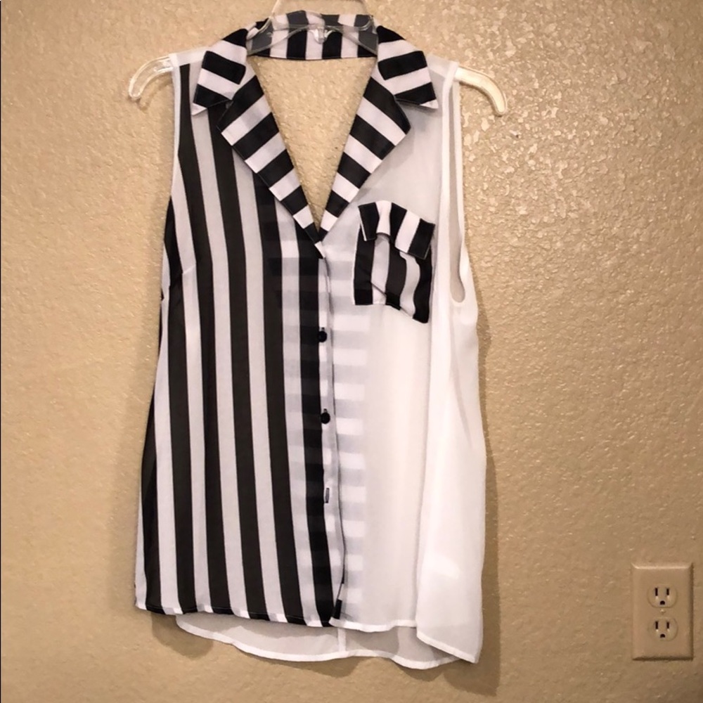 Material Girl - black and white top